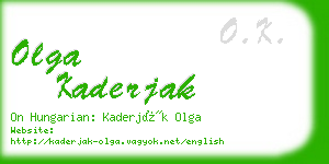 olga kaderjak business card